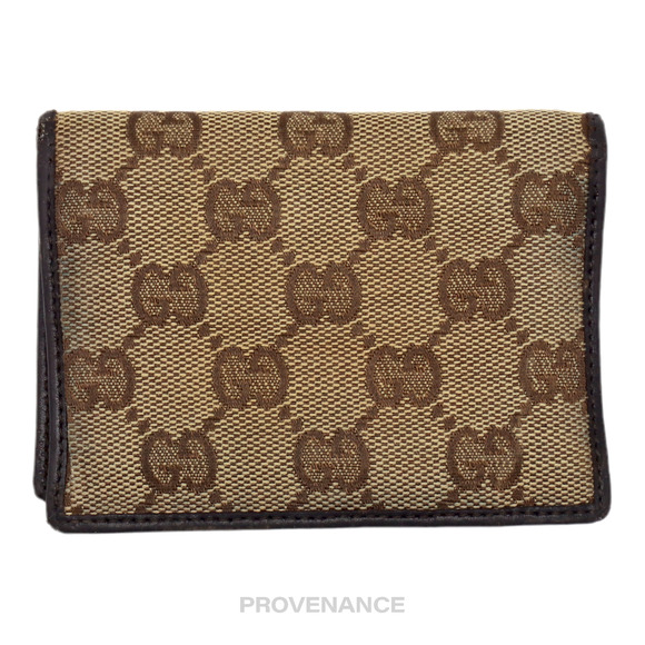🔴 Gucci Card Wallet - GG Canvas Brown - Picture 1 of 6